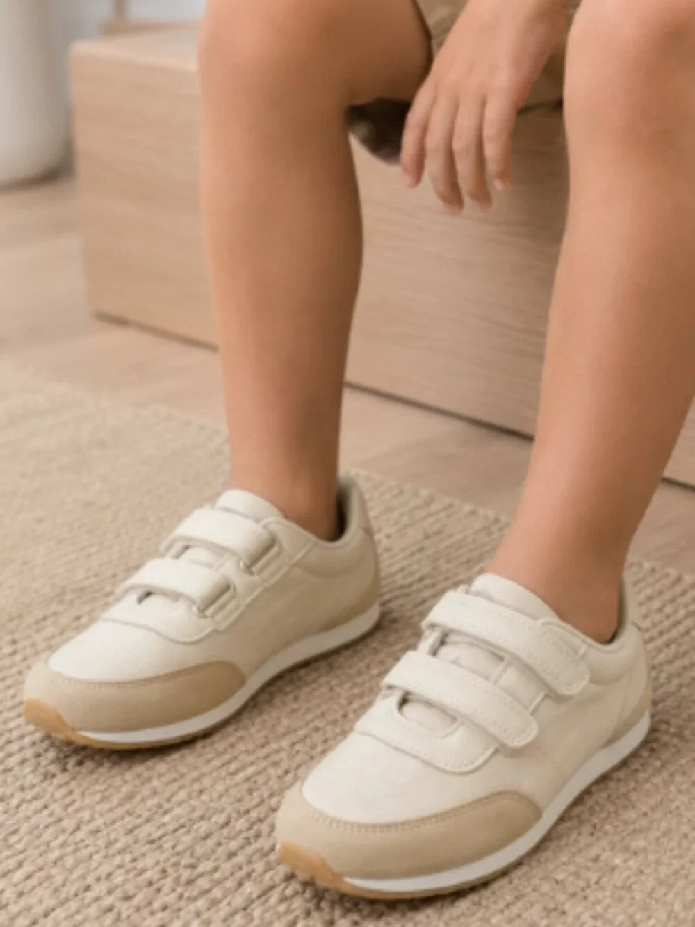 Cat & Jack Charlie Toddler Retro Sneakers Tan Hook & Loop Casual Shoes Size 11T